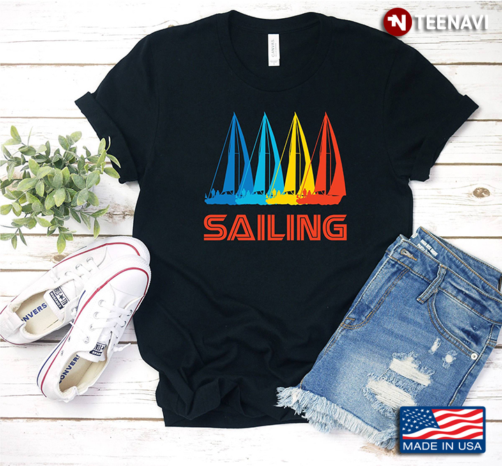 Retro Sailboat Sailing Boating Vintage