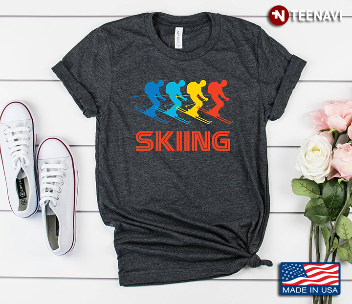 Skier Retro Vintage Mountains Ski Sport Skier Skiing Lover