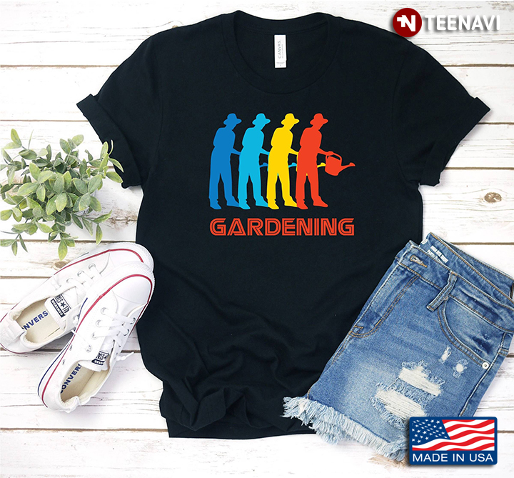 Gardening And Watering Plants Retro Vintage Gift