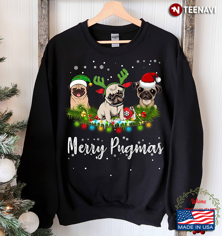 Funny Christmas Gift For Pug Lover Family Merry Pugmas