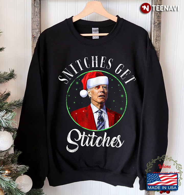 Snitches Get Stitches Anti Liberal Joe Biden Ugly Christmas