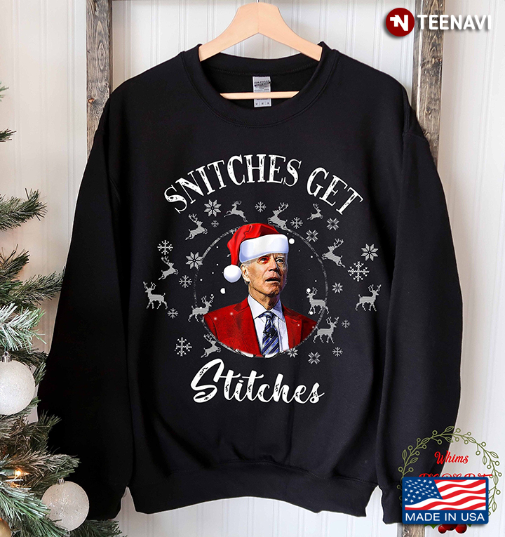 Funny Snitches Get Stitches Joe Biden Merry Christmas