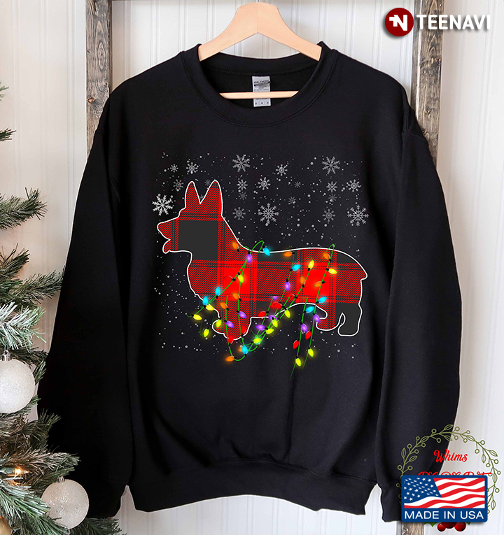 Pajamas Red Buffalo Plaid Corgi Christmas Gift Puppy Lover