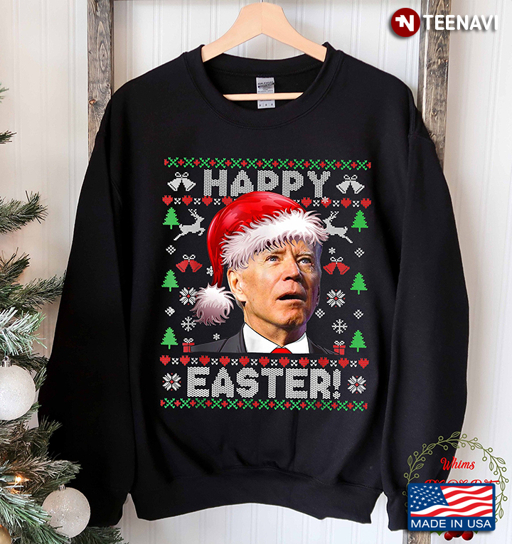 Funny Santa Joe Biden Happy Easter Ugly Christmas Sweater
