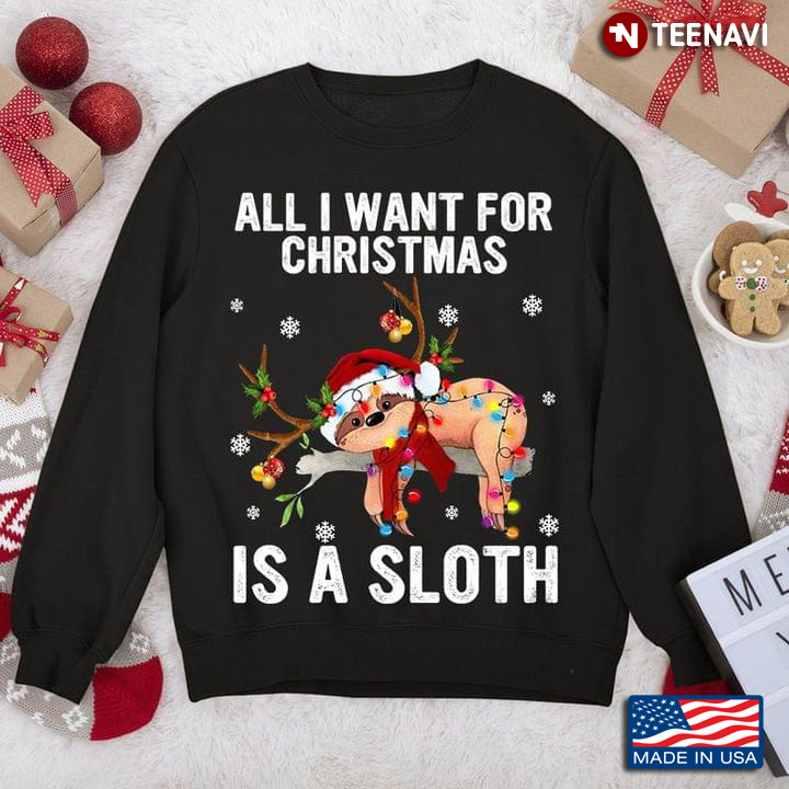 All I Want Is A Sloth For Christmas Ugly Xmas Pajamas