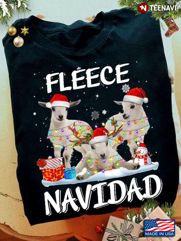 Fleece Navidad Feliz Sheep Christmas Animal Design