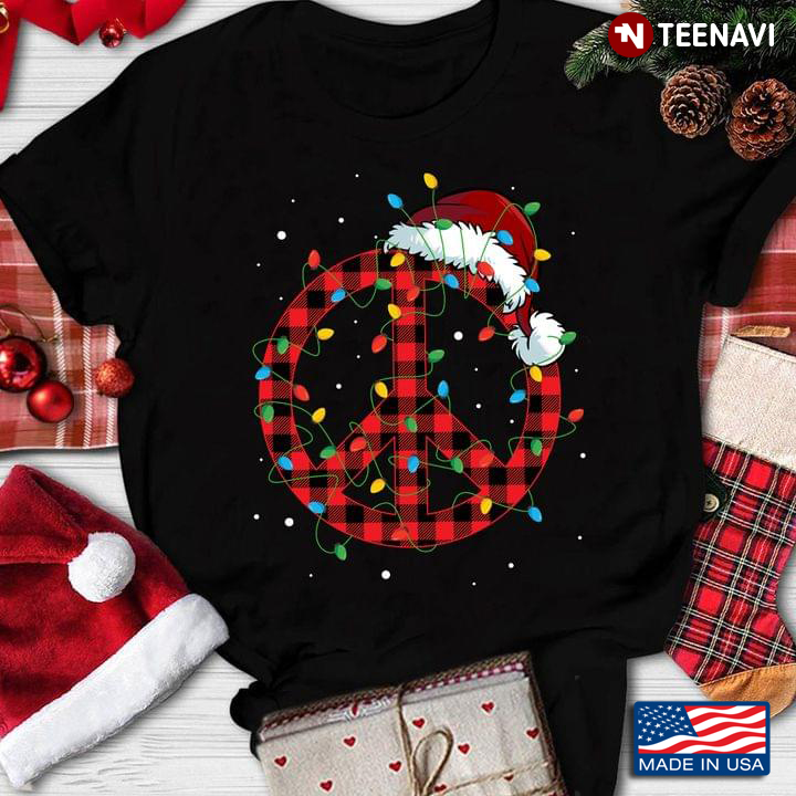 Hippie Santa’s Hat Red Plaid Pattern Christmas Sweater