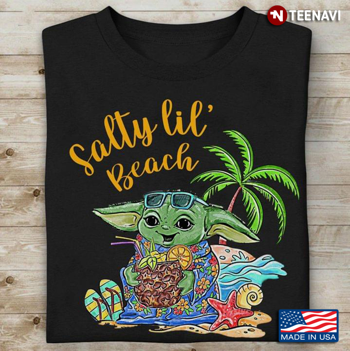 Funny Yoda Salty Lil Beach Cute Summer Vacation Palm Tree