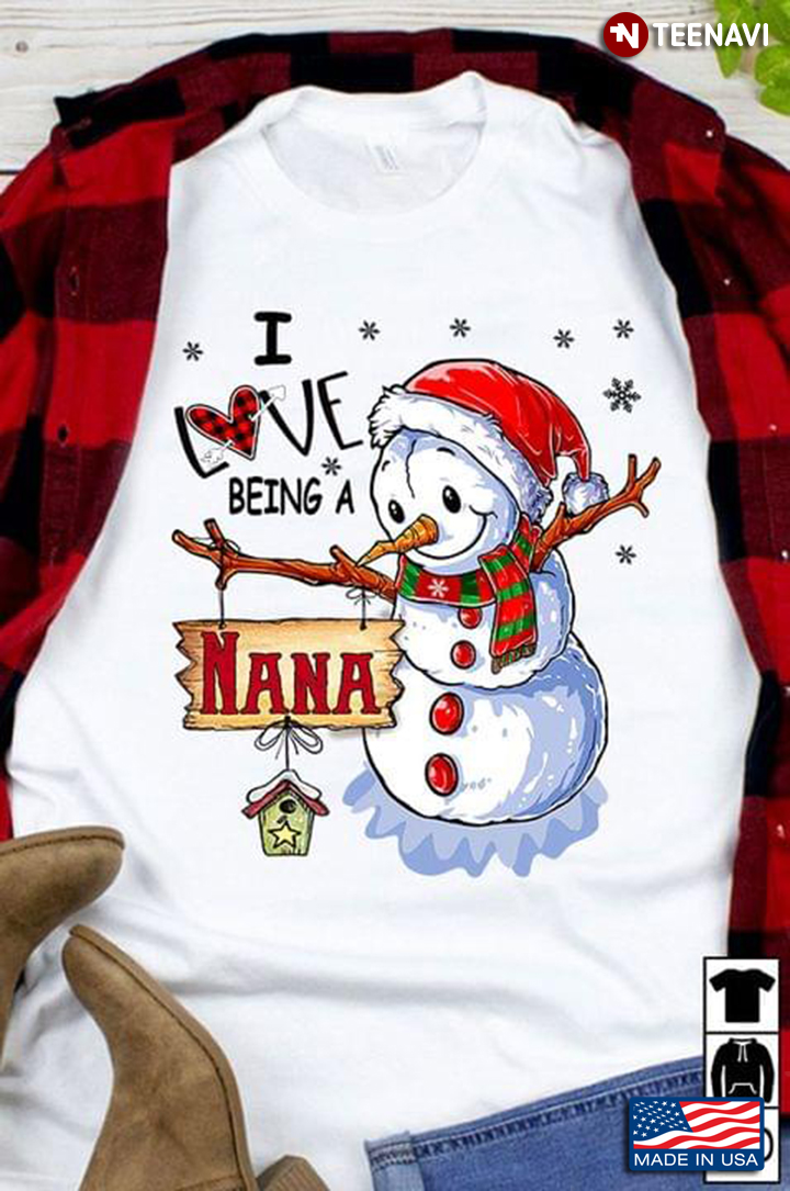 I Love Being A Nana Snowman Funny Family Pajamas Christmas Classic