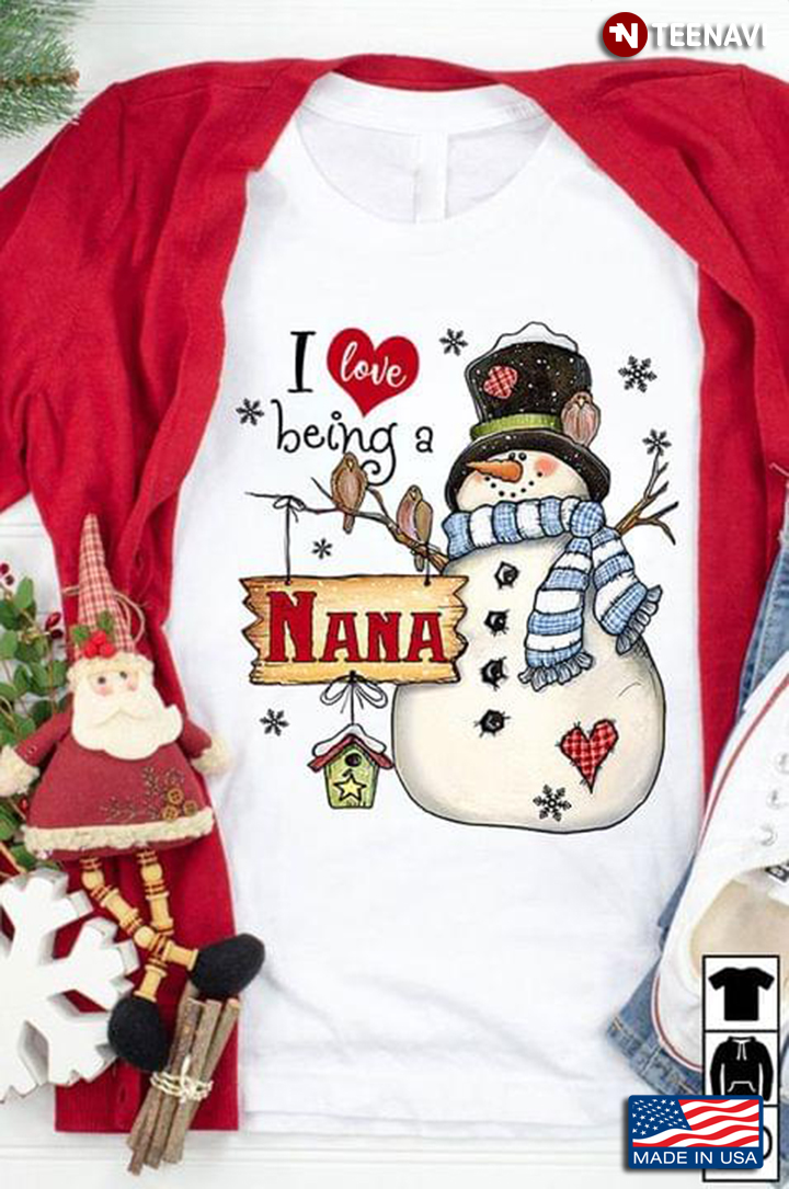 I Love Being A Nana – Snowman Daisy Heart