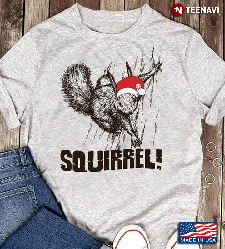 Squirrel Christmas – Santa Claus Hat Funny Cute Gift