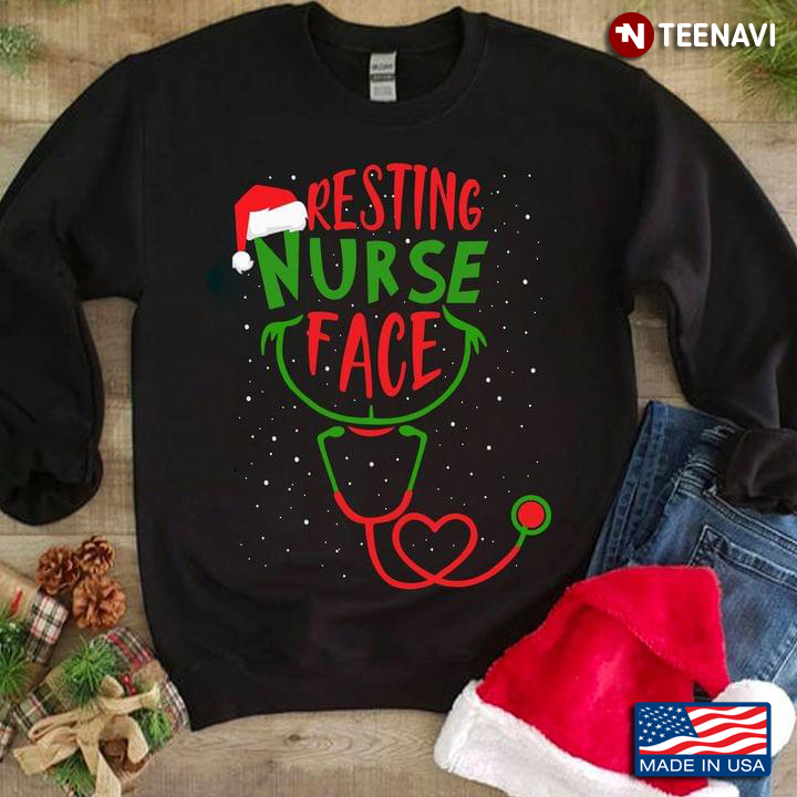 Resting Nurse Face Funny Nurse Merry Christmas