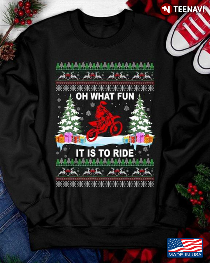 Oh What Fun It Is To Ride Motorcycle Ugly Christmas Gifts