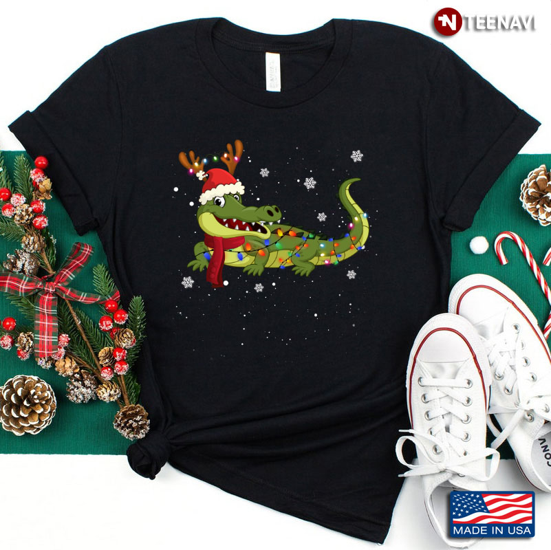 Alligator With Santa Hat Crocodile Christmas