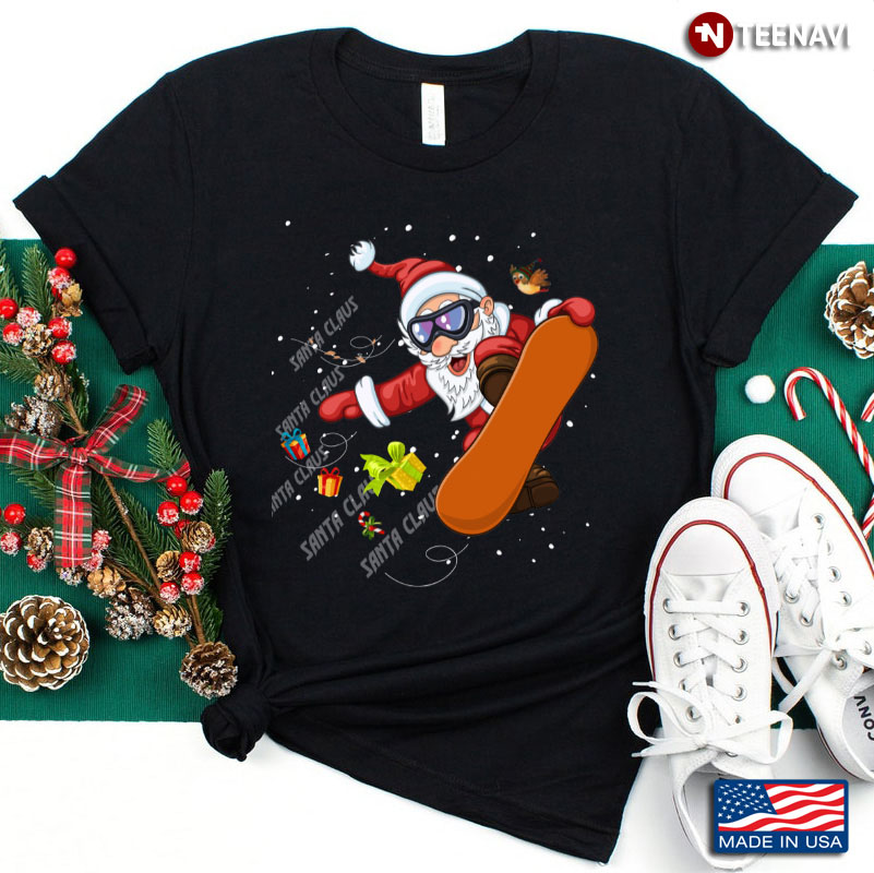 Santa Claus Skater Skateboarding Christmas