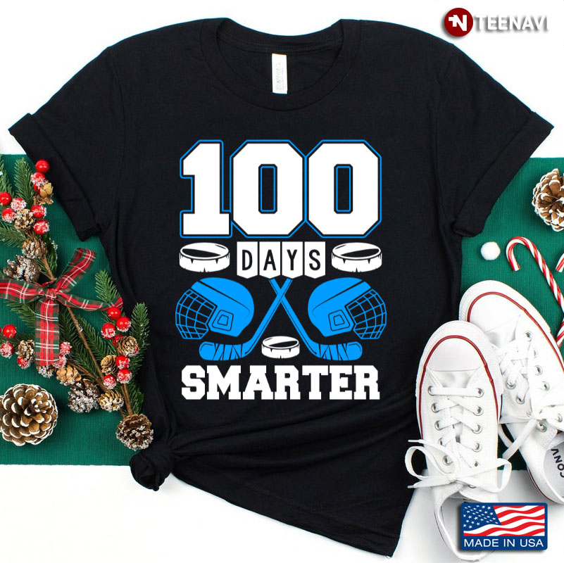 100 Days Smarter School Hockey Sport Teacher Student Gift