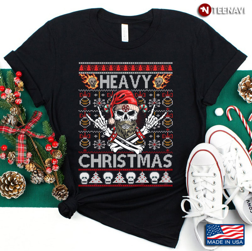 Heavy Christmas - Heavy Death Black Metal Rocker Rock Horns Classic