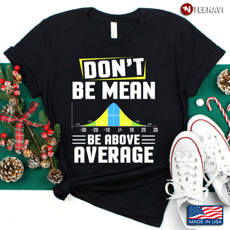 Don’t Be Mean Be Above Average Funny Math Lover Gift