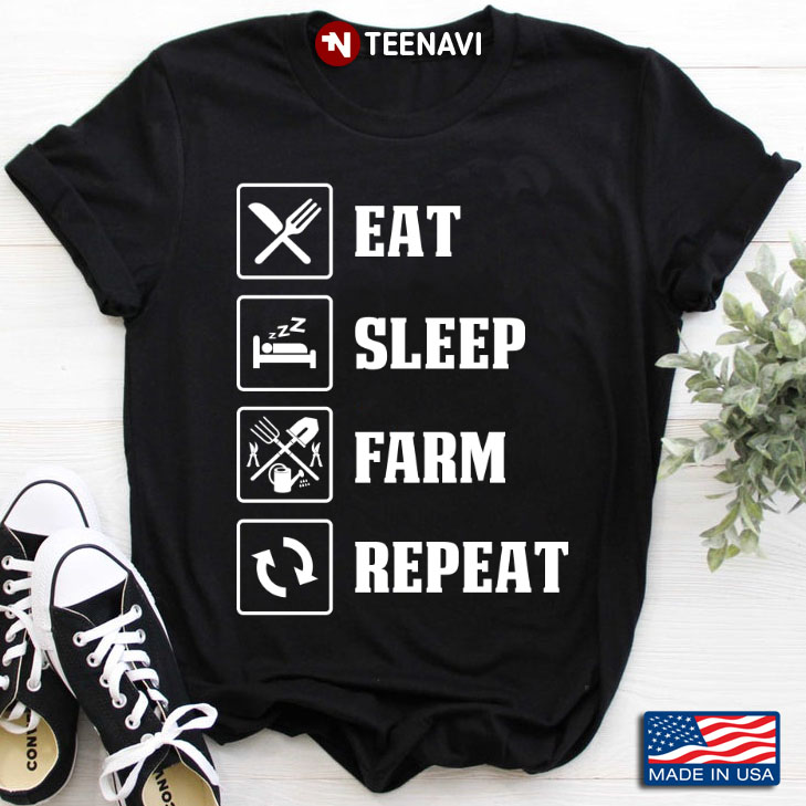Funny Eat Sleep Farm Repeat Farmer Life