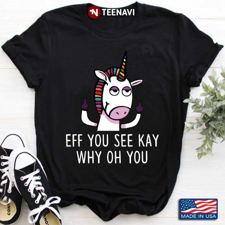 Eff You See Kay Why Oh You Unicorn Retro Vintage