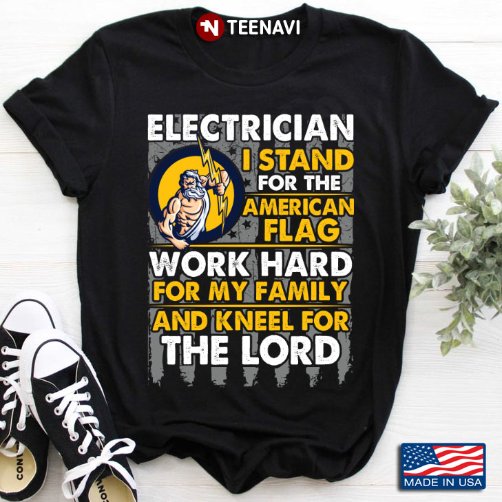Electrician I Stand For American Flag Proud Electrician For Electrician Gift