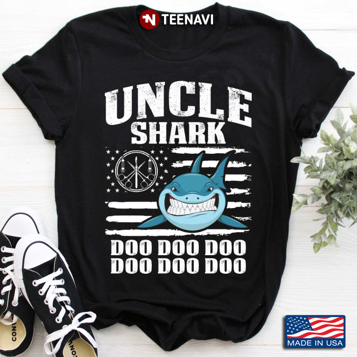 Uncle Shark Doo Doo For Matching Family American Flag