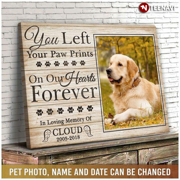 Personalized Pet’s Photo, Name & Date Labrador Retriever Dog You Left Your Paw Prints On Our Hearts Forever In Loving Memory