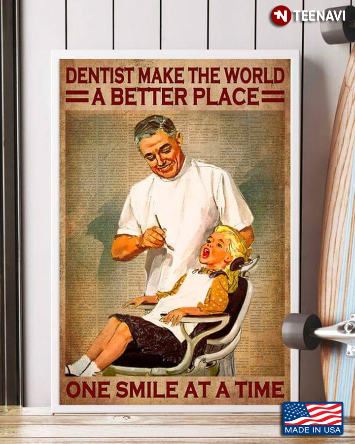 Vintage Book Page Theme Dentist Make The World A Better Place One Smile At A Time