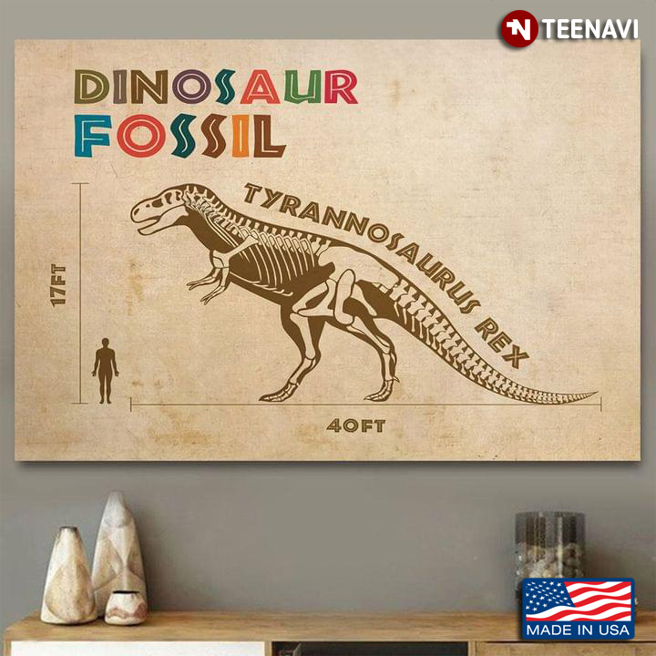Comparison Size Between Tyrannosaurus Rex And Human Dinosaur Fossil