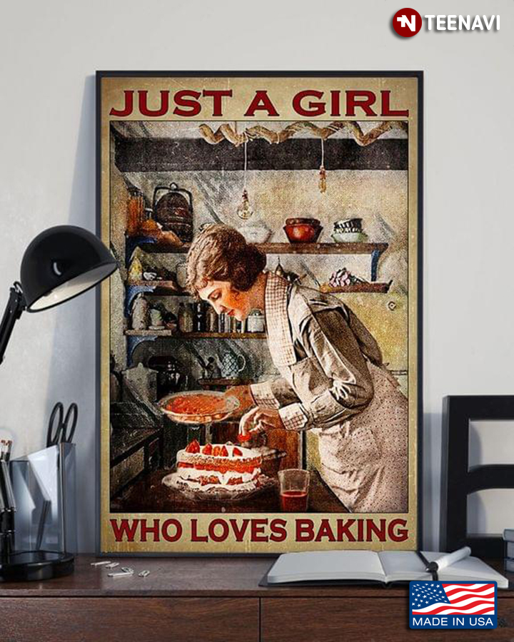 Vintage Girl Decorating Cake In The Kitchen Just A Girl Who Loves Baking