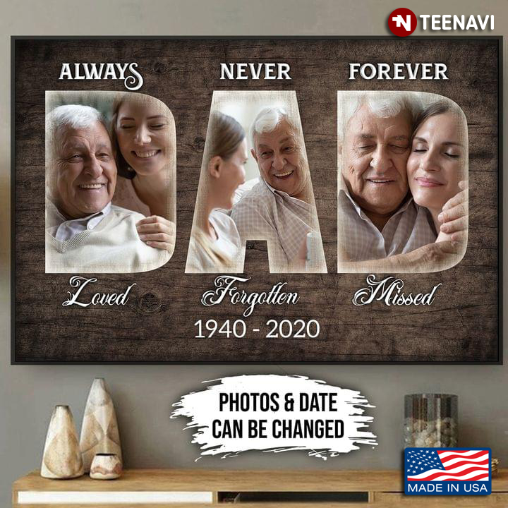Personalized Photo & Date Dad Always Loved Never Forgotten Forever Missed
