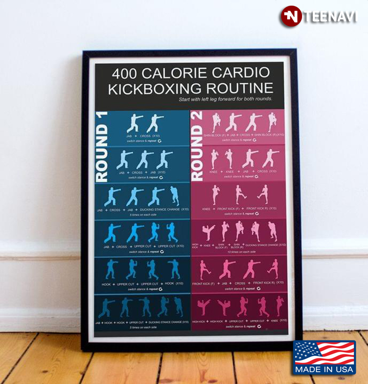400 Calorie Cardio Kickboxing Routine Start With Left Leg Forward For Both Rounds