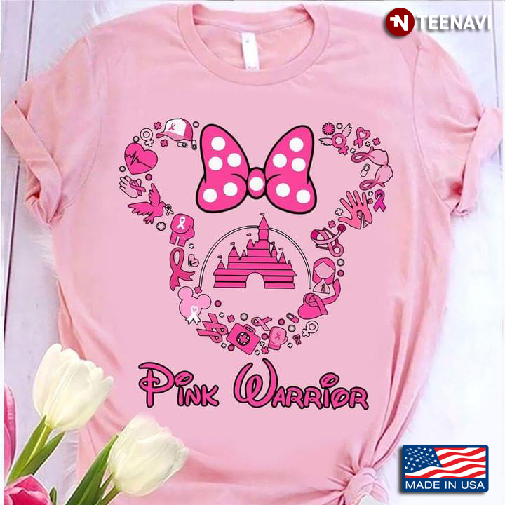Disney Minnie Mouse Pink Warrior Breast Cancer Awareness