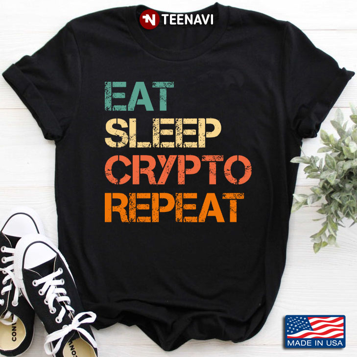 Eat Sleep Crypto Repeat Vintage Retro