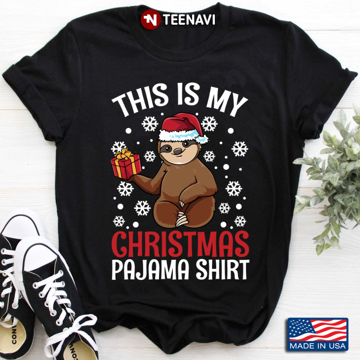 Cute Sloth Santa This Is My Christmas Pajama