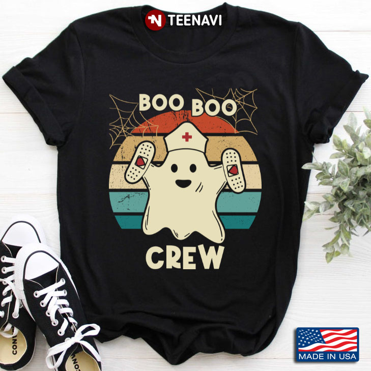 Vintage Boo Boo Crew Nurse Boo For Halloween T-Shirt