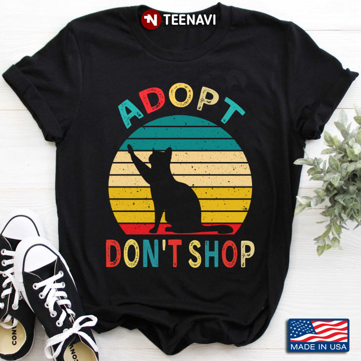 Vintage A Cat Adopt Don't Shop for Cat Lovers