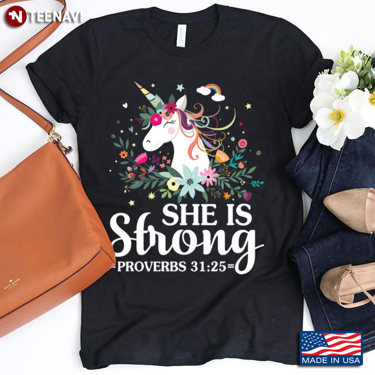 Cute Unicorn She Is Strong Gift For Holiday