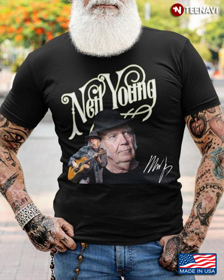 Neil Young With Signature for Music Lover