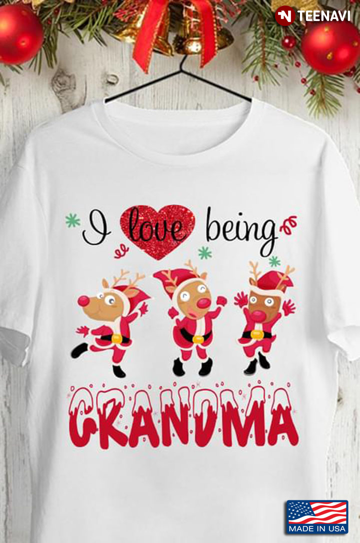 I Love Being Grandma Santa Reindeers for Christmas