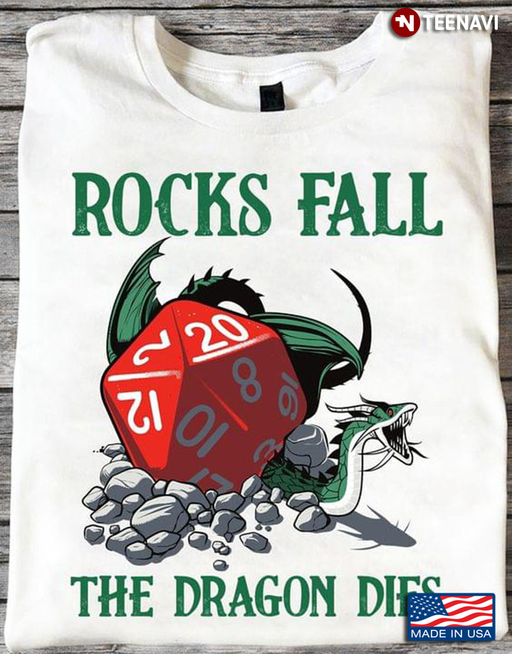 Rocks Fall The Dragon Dies D20 Dungeons & Dragons for Game Lover