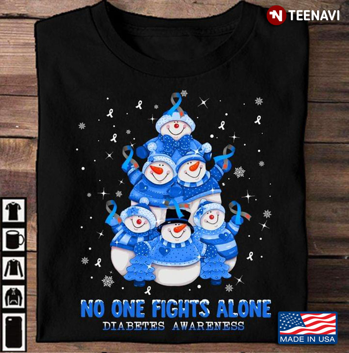No One Fights Alone Diabetes Awareness Snowmans for Christmas