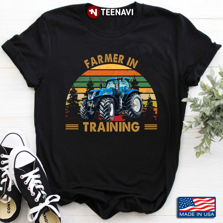 Vintage Tractor Farmer In Training Gifts for Farmer