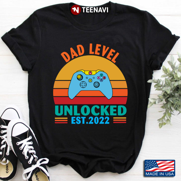 Vintage Video Games Dad Level Unlocked Est 2022 for Father's Day