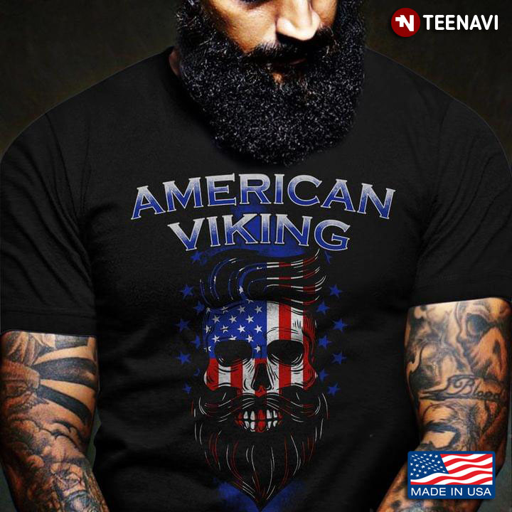 American Viking Cool Design American Flag