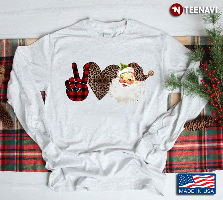 Peace Love Santa Claus Leopard for Christmas