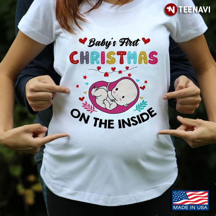 Baby’s First Christmas On The Inside Pregnancy Announcement