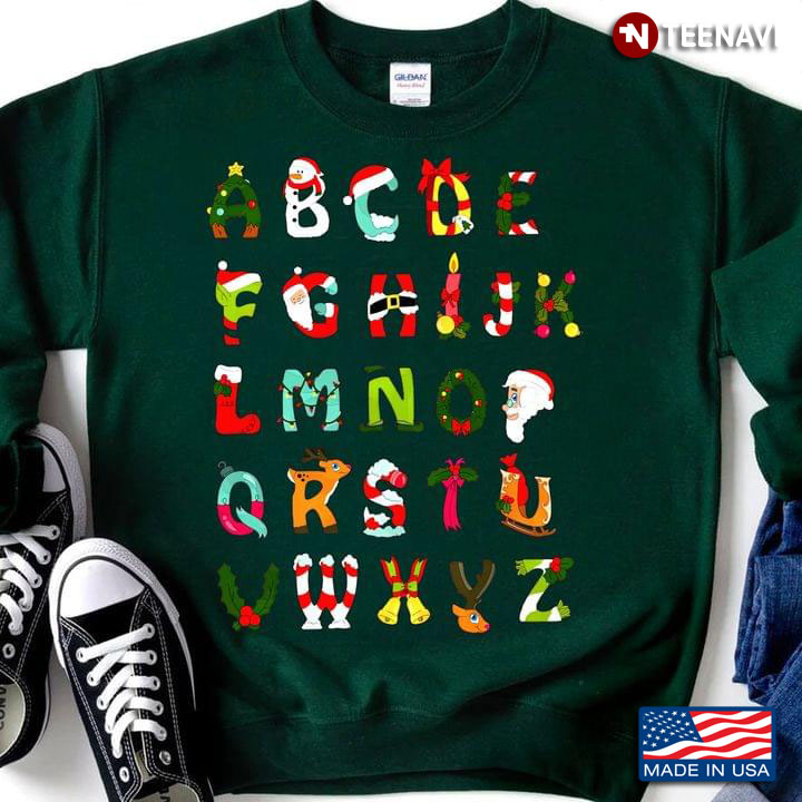 Christmas Alphabet Funny Design Merry Christmas