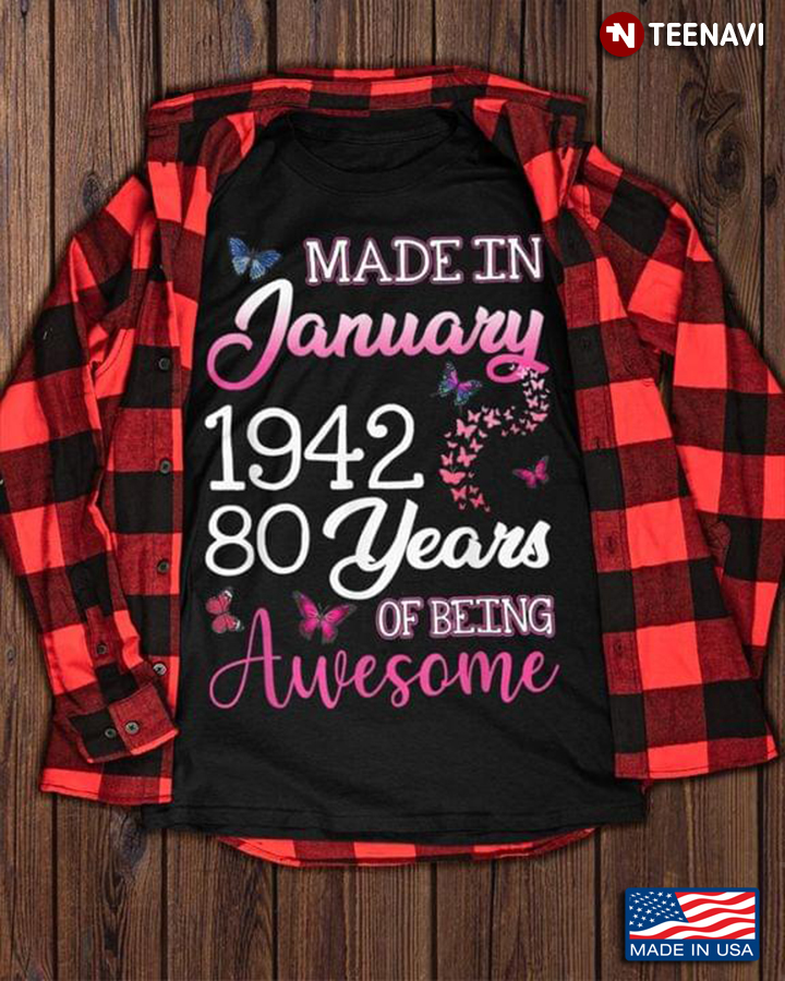Made In January 1942 80 Years Of Being Awesome Birthday Gifts