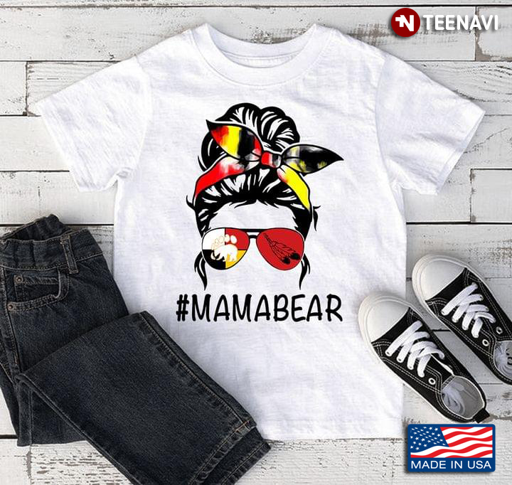 Mama Bear Native American Messy Bun Girl With Headband And Glasses